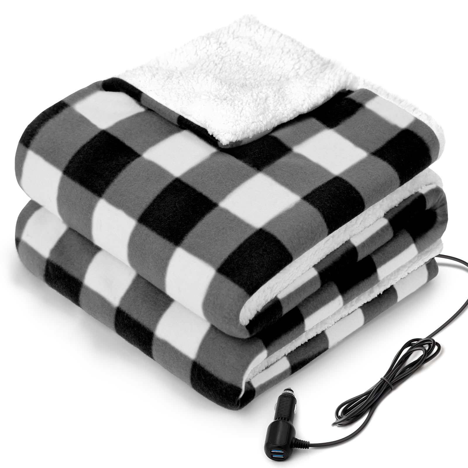 Foto 1 | Manta Térmica Para Coche Sealy De 12 V Con 2 Puertos Usb, 59 X 43 Cm, Tela Escocesa - Venta Internacional.