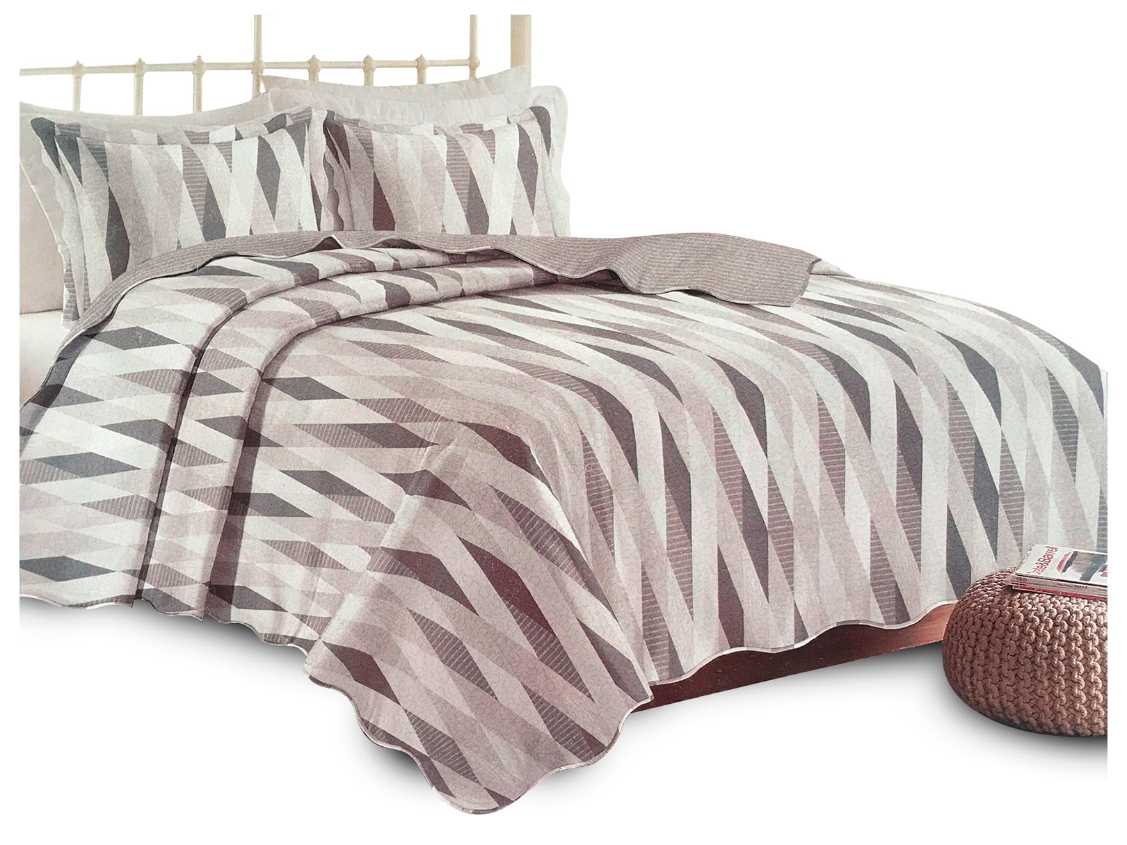 Colcha Dormireal Contempo King Size  color Gris