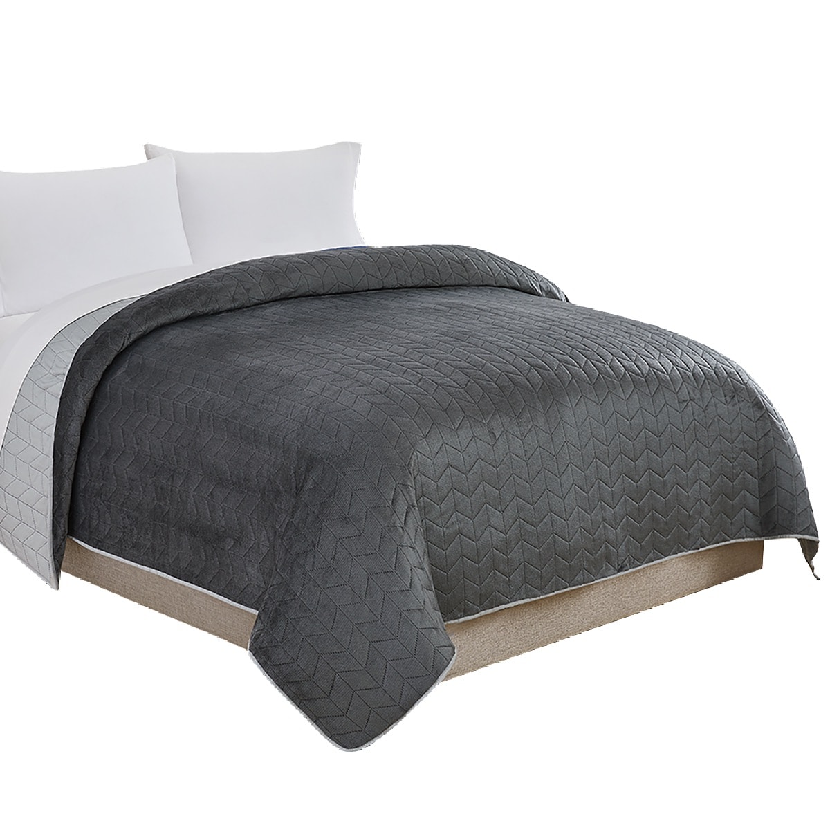 Colcha Modern Threads Aterciopelado color Gris King Size $1,089