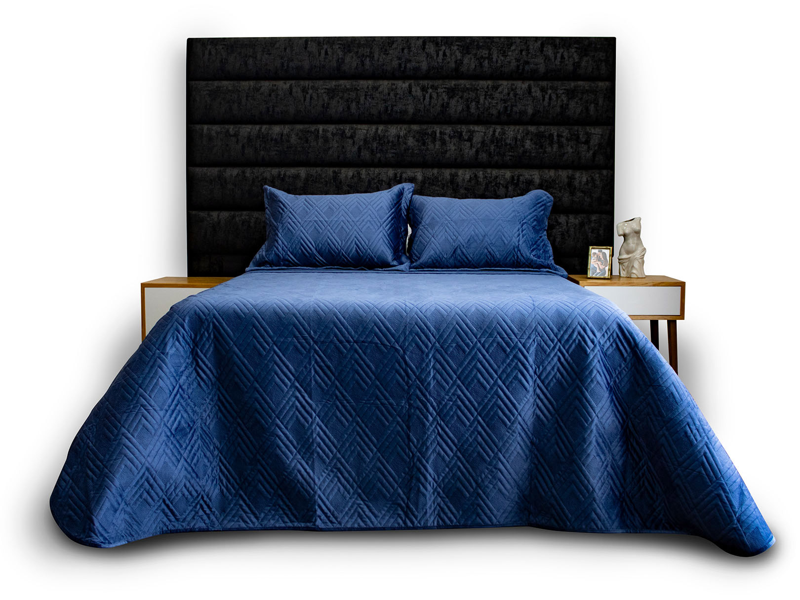 Colcha Dormireal Blue Velvet color Azul King Size