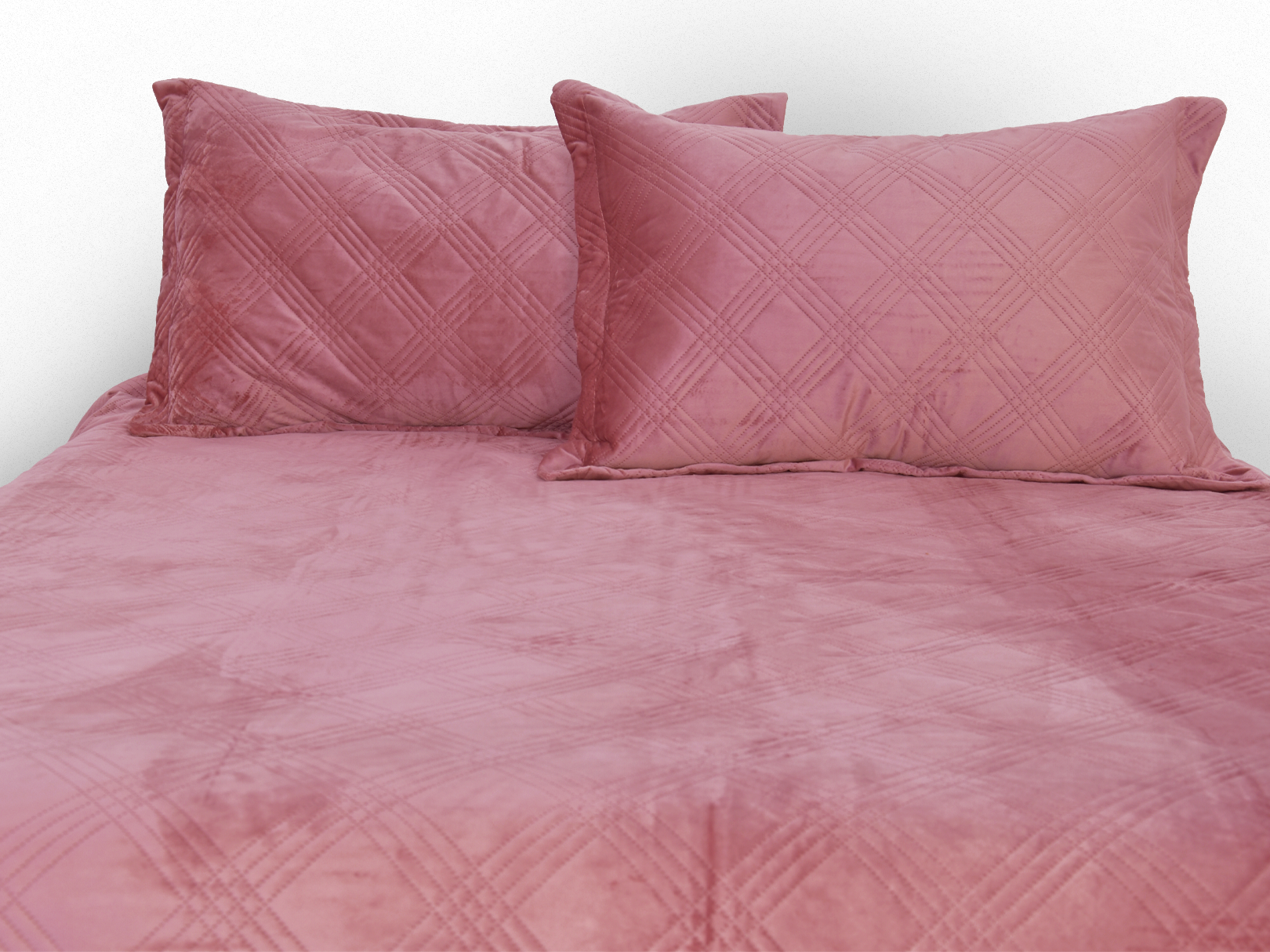 Foto 3 | Colcha Velvet Terciopelo Palo De Rosa Matrimonial + Fundas Dormireal