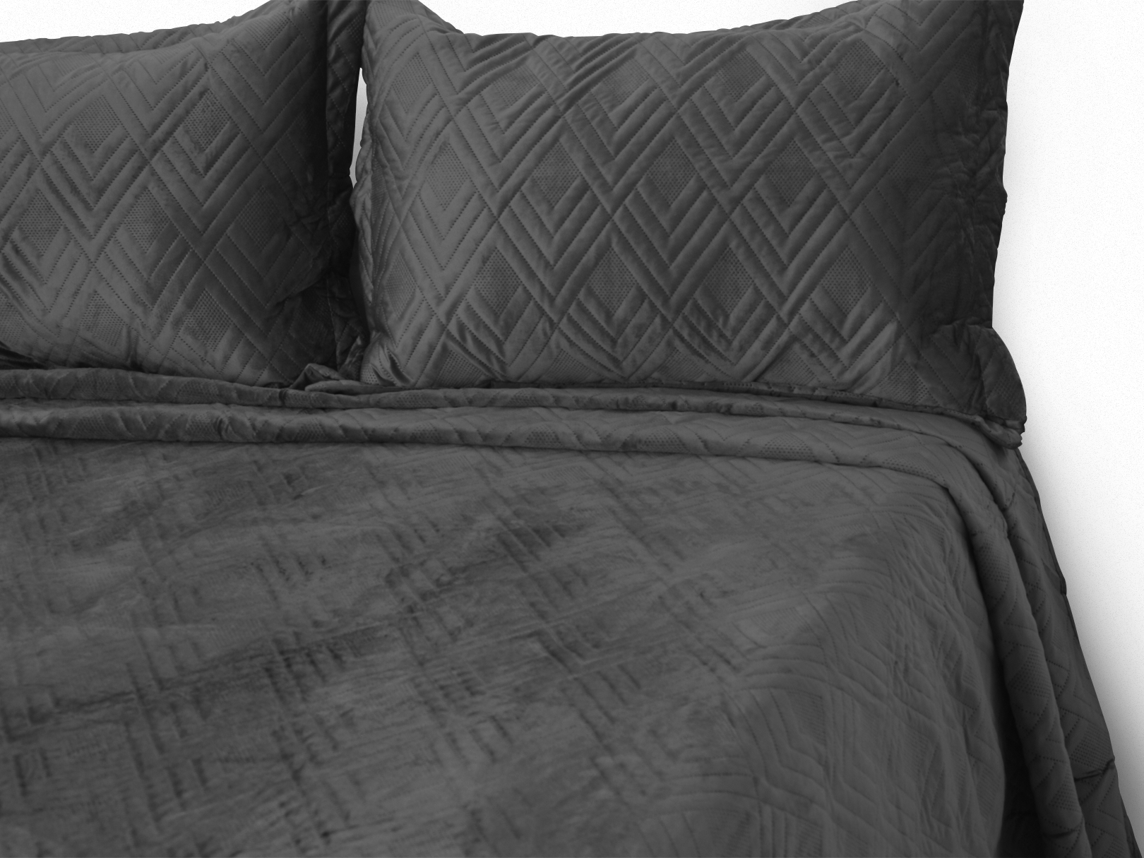 Foto 2 | Colcha Velvet Terciopelo Gris Queen Size + Fundas Dormireal