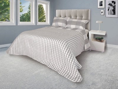 Foto 3 | Colcha Matrimonial Dormireal Squares color Gris Doble Vista 3 Piezas