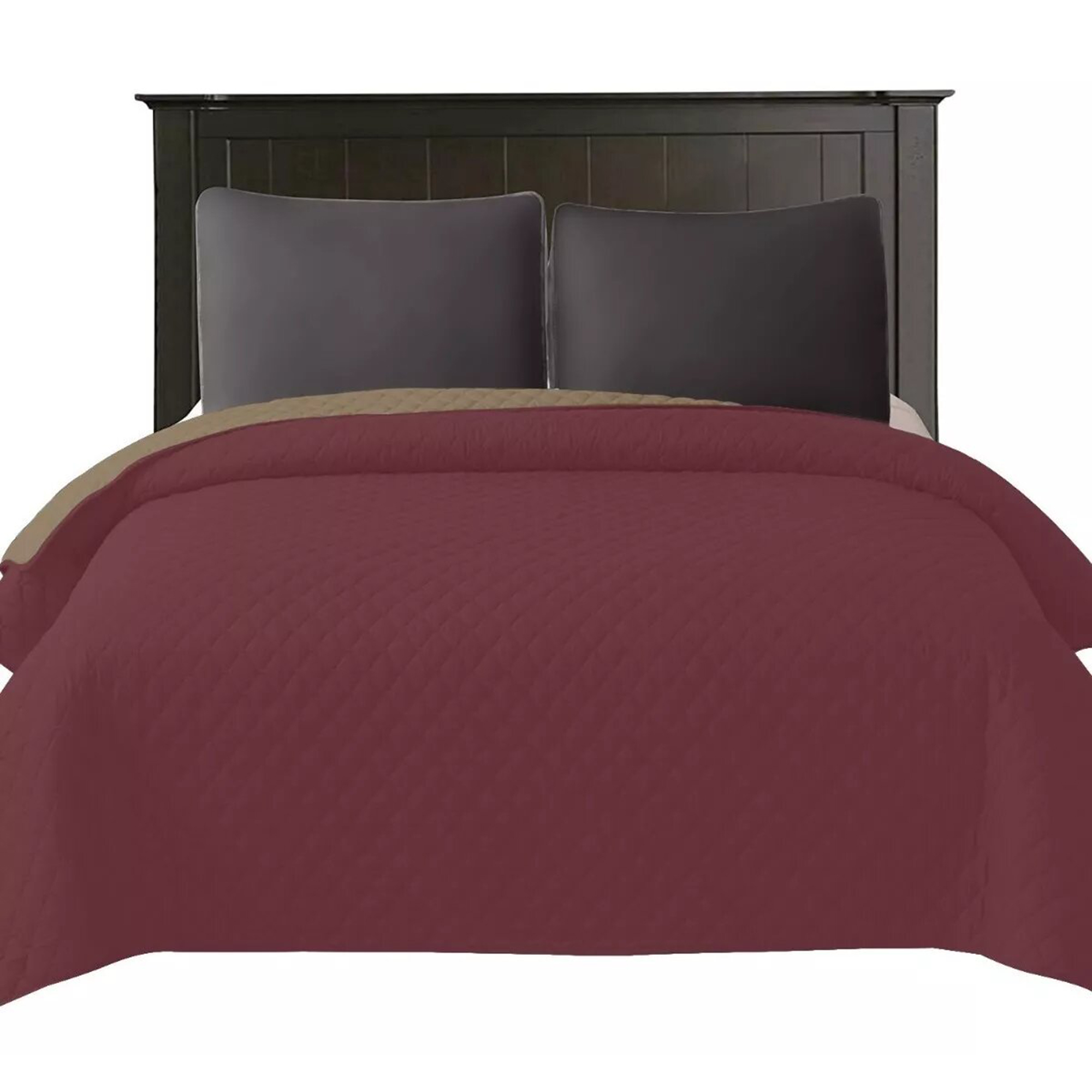 Foto 3 pulgar | Colcha Ligera Duplex King Size Tinto/beige