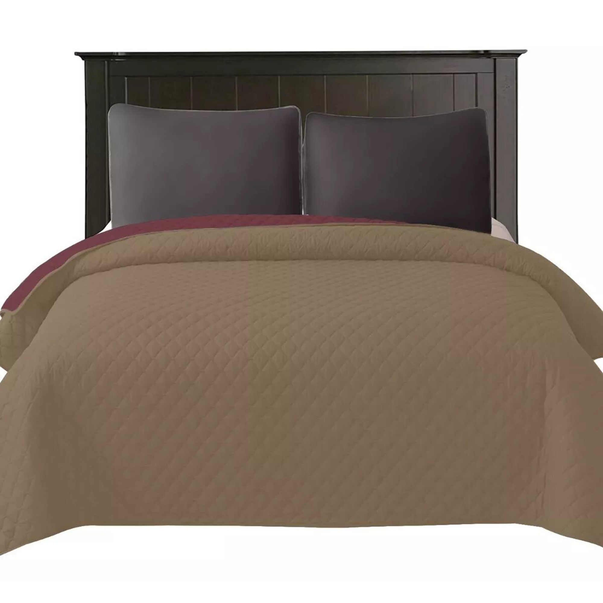 Foto 4 pulgar | Colcha Ligera Duplex King Size Tinto/beige