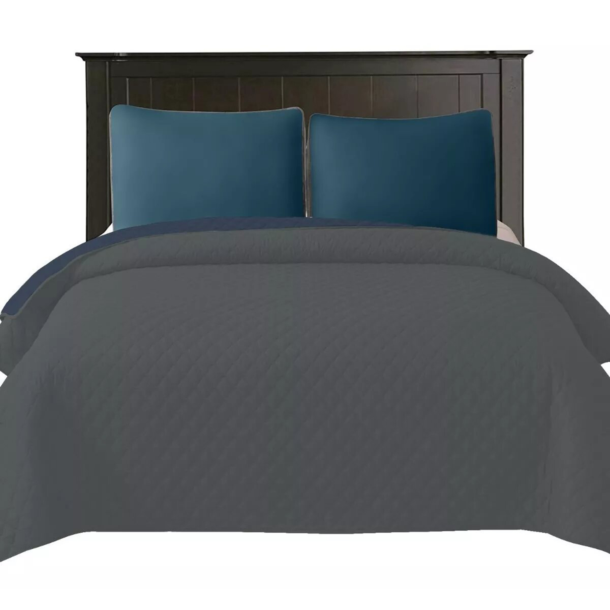 Foto 3 | Colcha Ligera Duplex King Size Azul Marino/gris