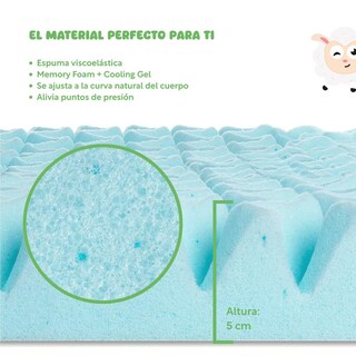 Foto 2 | Colchoneta Cubrecolchón Individual ColorDreams TOPPER1I Memory Foam