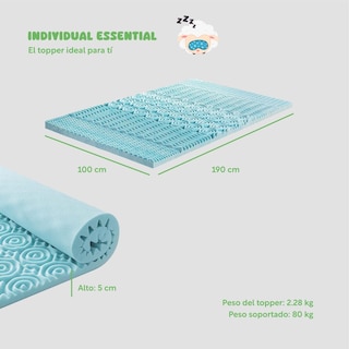 Foto 4 | Colchoneta Cubrecolchón Individual ColorDreams TOPPER1I Memory Foam