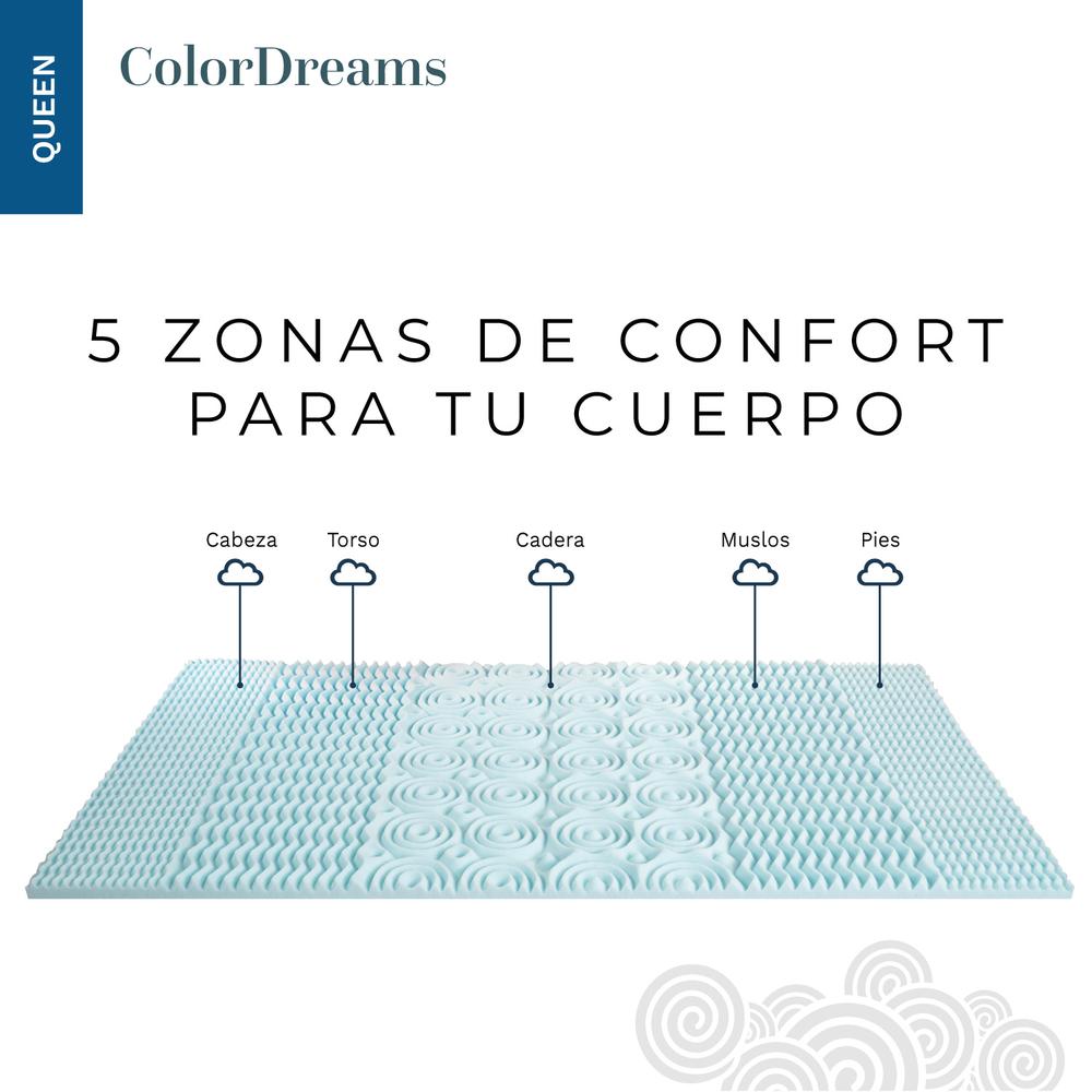 Foto 5 pulgar | Colchoneta Cubrecolchón Queen Size ColorDreams TOPPER3Q Memory Foam