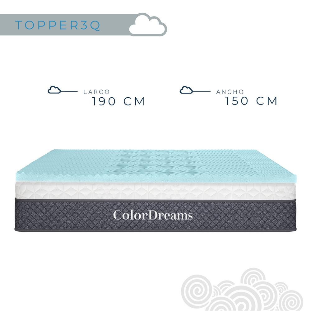 Foto 6 pulgar | Colchoneta Cubrecolchón Queen Size ColorDreams TOPPER3Q Memory Foam