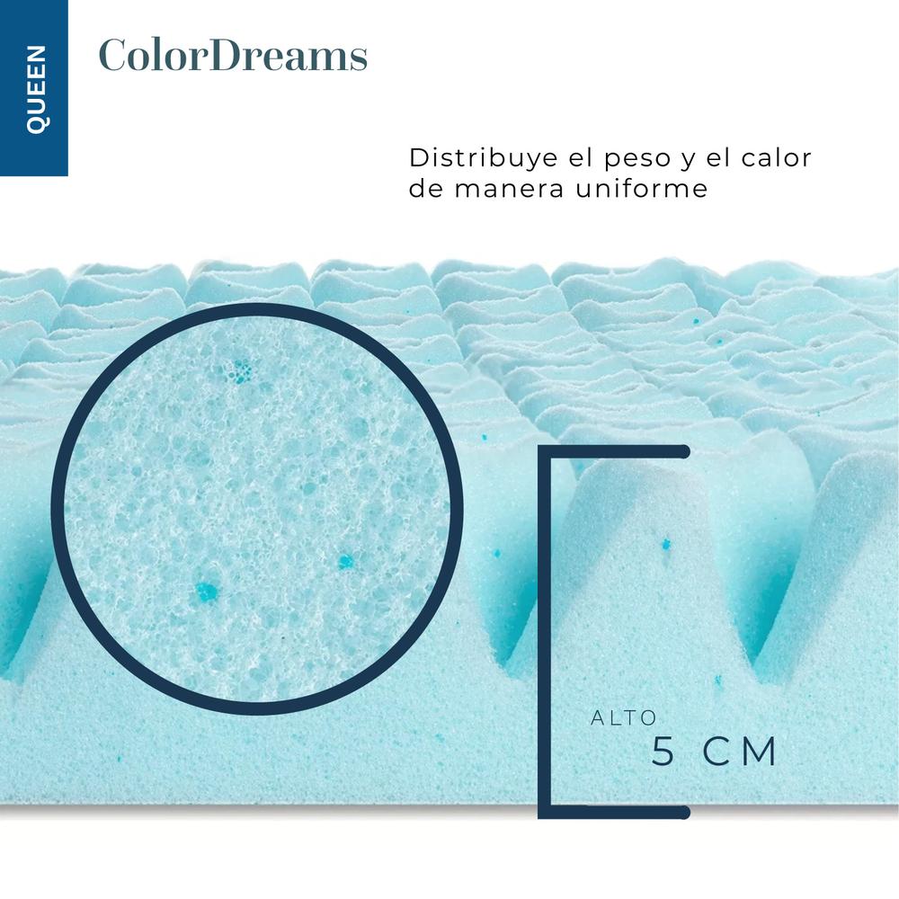 Foto 7 pulgar | Colchoneta Cubrecolchón Queen Size ColorDreams TOPPER3Q Memory Foam