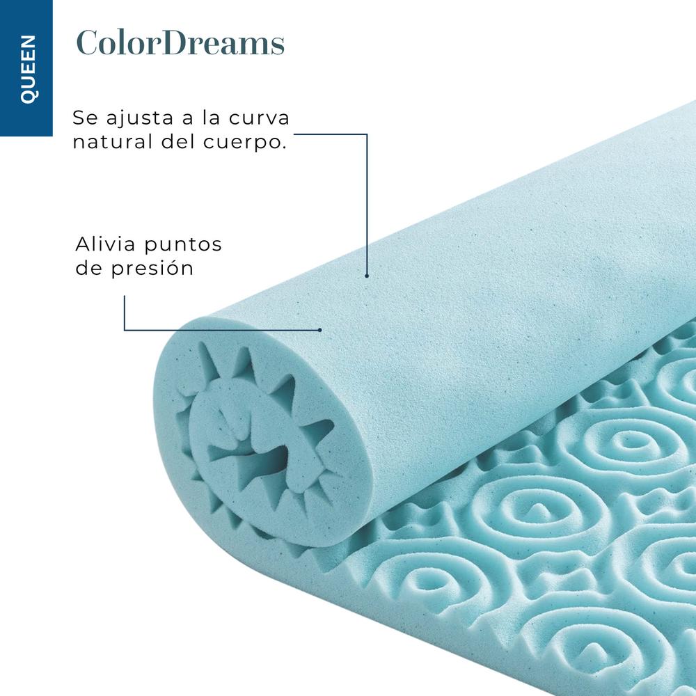 Foto 8 pulgar | Colchoneta Cubrecolchón Queen Size ColorDreams TOPPER3Q Memory Foam