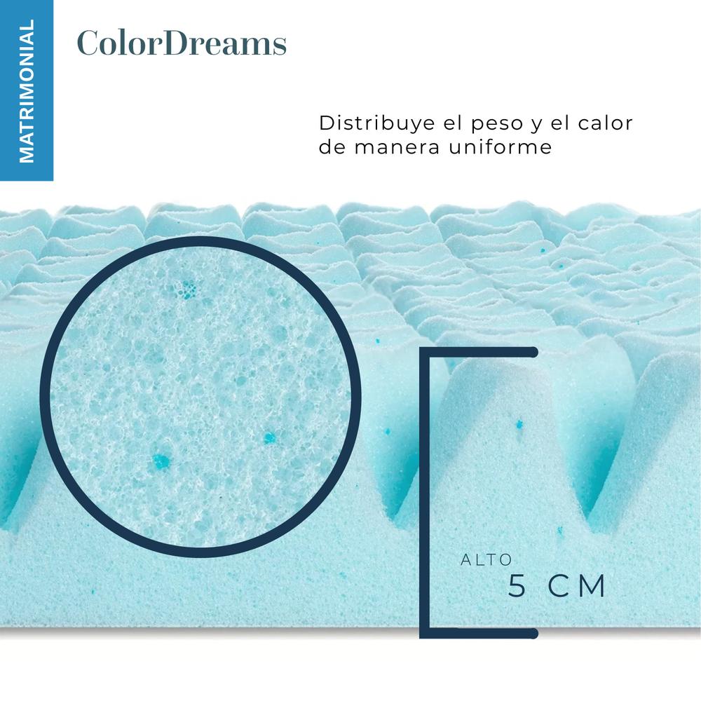 Foto 7 pulgar | Colchoneta Cubrecolchón Matrimonial ColorDreams TOPPER2M Memory Foam