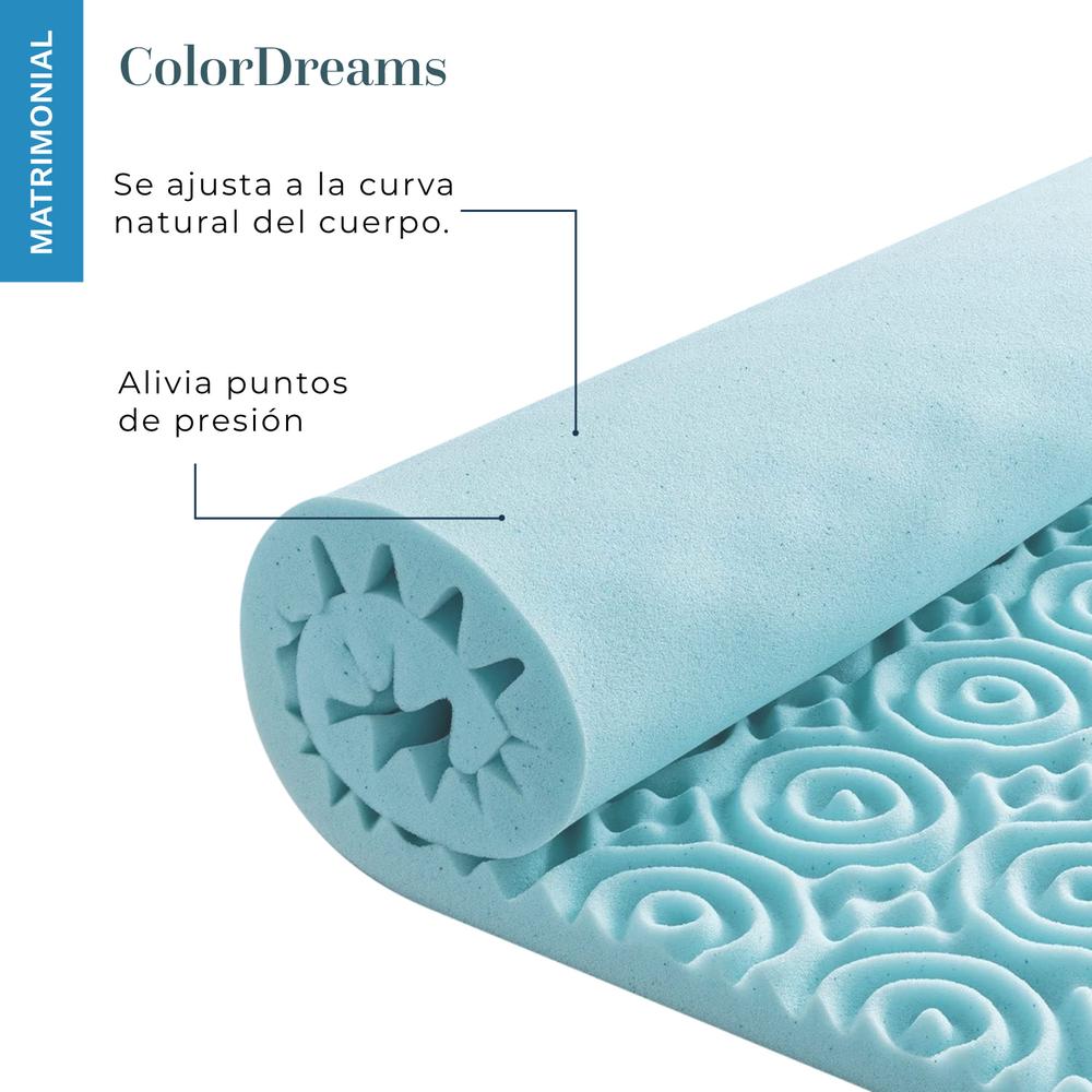 Foto 8 pulgar | Colchoneta Cubrecolchón Matrimonial ColorDreams TOPPER2M Memory Foam