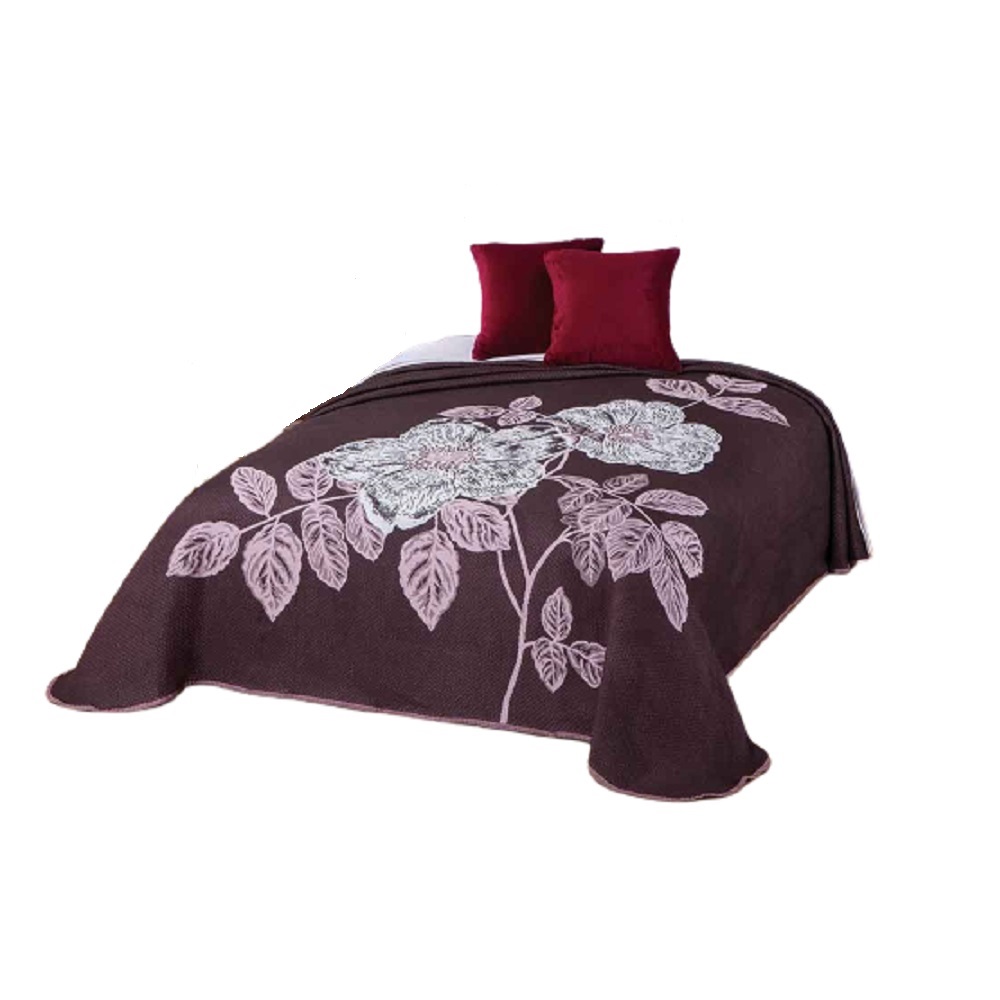 Colcha Jacquard Concord Lúa Matrimonialcolor Vino