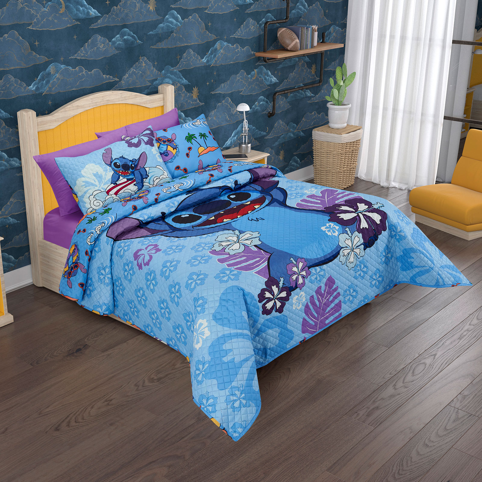 Foto 4 | Edrecolcha Providencia Matrimonial Stitch Surf Azul