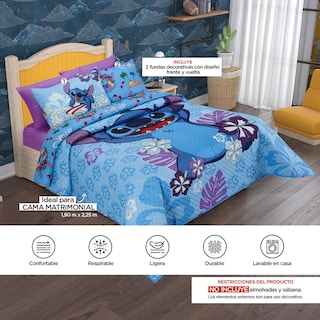 Foto 7 | Edrecolcha Providencia Matrimonial Stitch Surf Azul