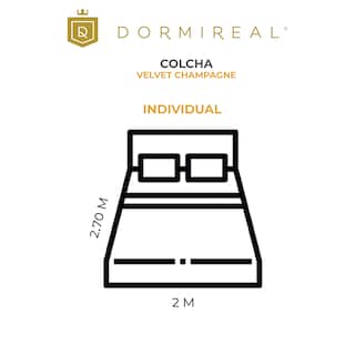 Foto 3 | Colcha Dormireal Velvet Terciopelo Champagne Doble Vista Individual