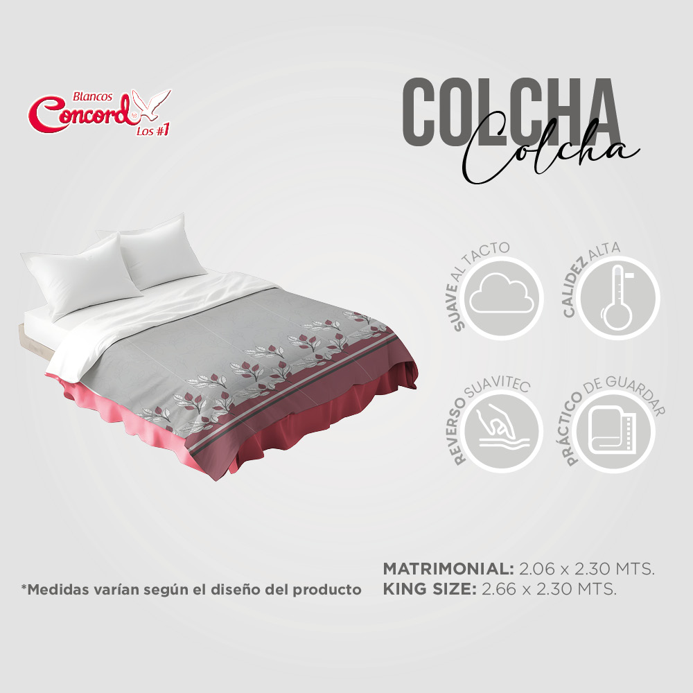 Foto 7 pulgar | Colcha Matrimonial Neo Ainara Con Fundas Lavable Concord