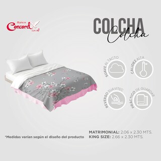 Foto 6 | Colcha Matrimonial Gris Neo Sakura Con Fundas Concord