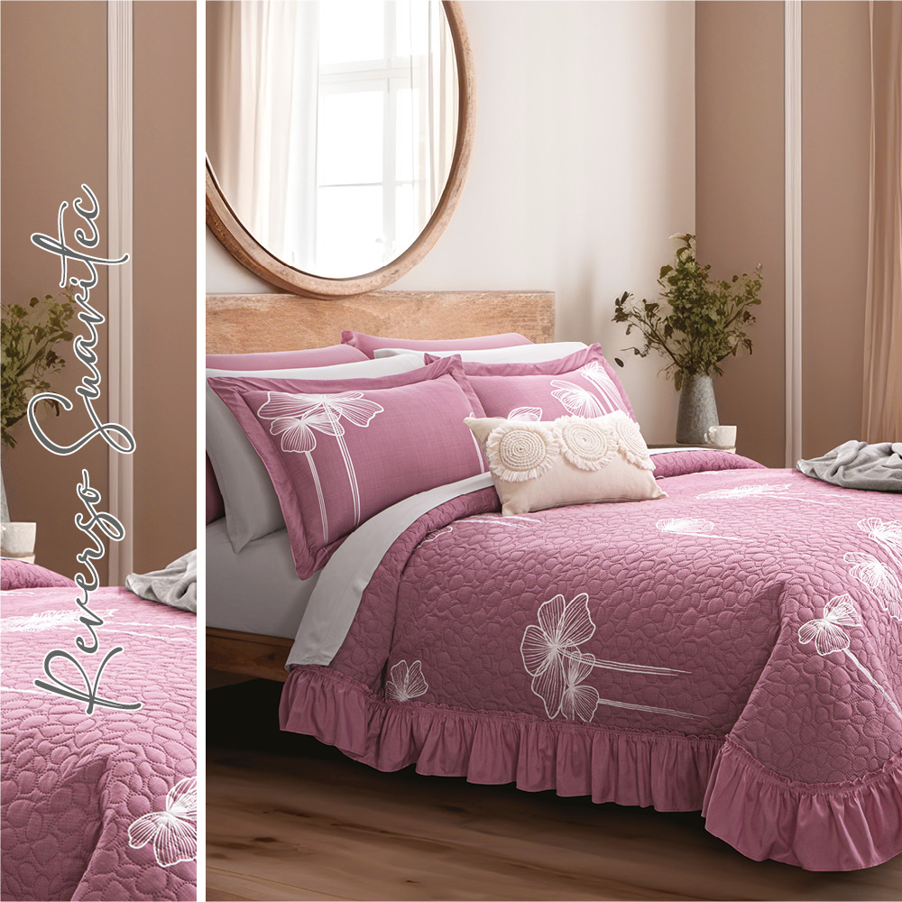 Foto 5 | Colcha Matrimonial Rosa Neo Selma Con Fundas Concord