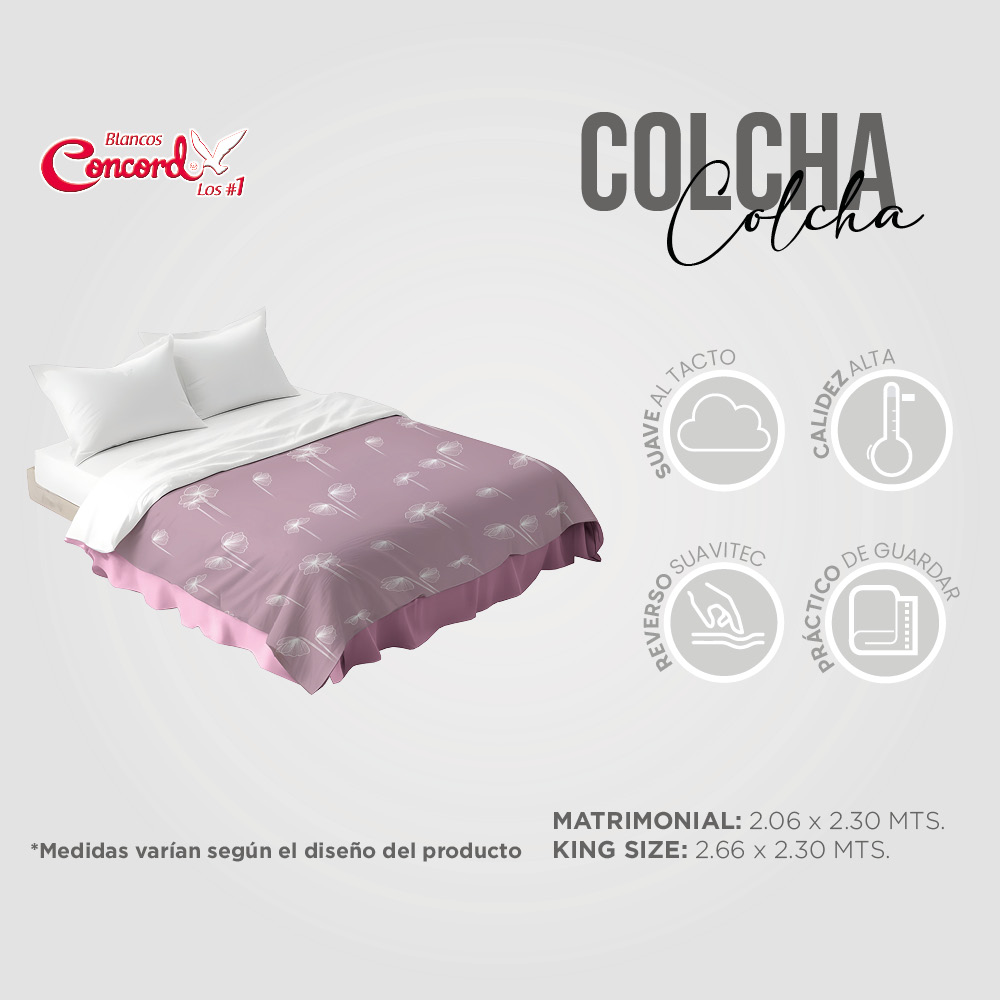 Foto 7 pulgar | Colcha Matrimonial Rosa Neo Selma Con Fundas Concord
