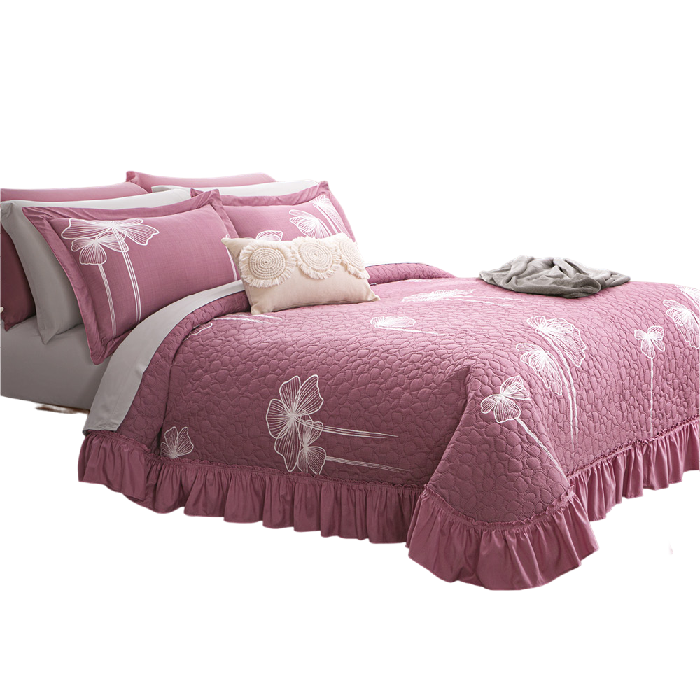 Colcha King Size Rosa Neo Selma Con Fundas Concord