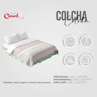 Foto 6 | Colcha King Size Neo Carol Con Fundas Lavable Concord