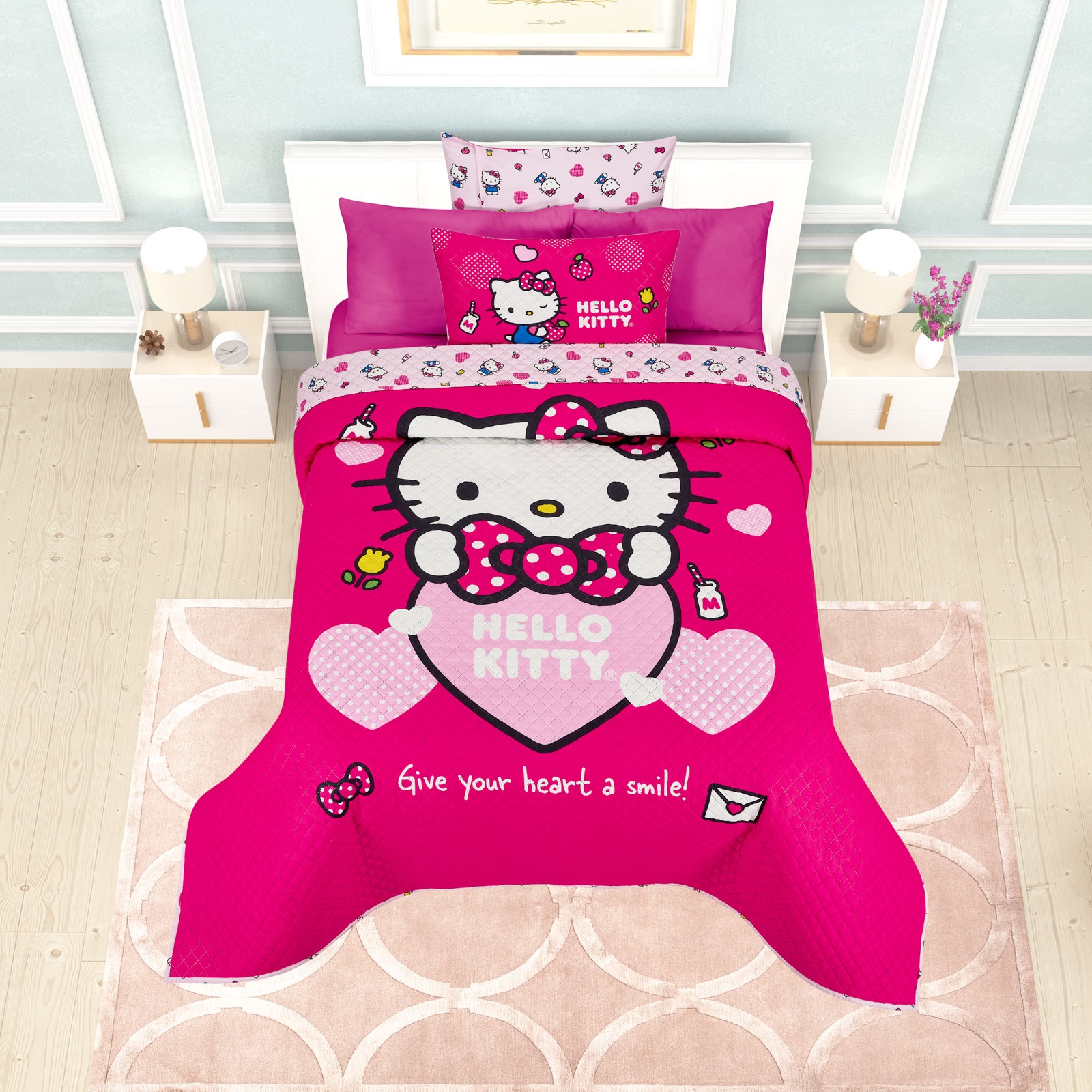 Foto 3 pulgar | Edrecolcha Matrimonial Hello Kitty Heart