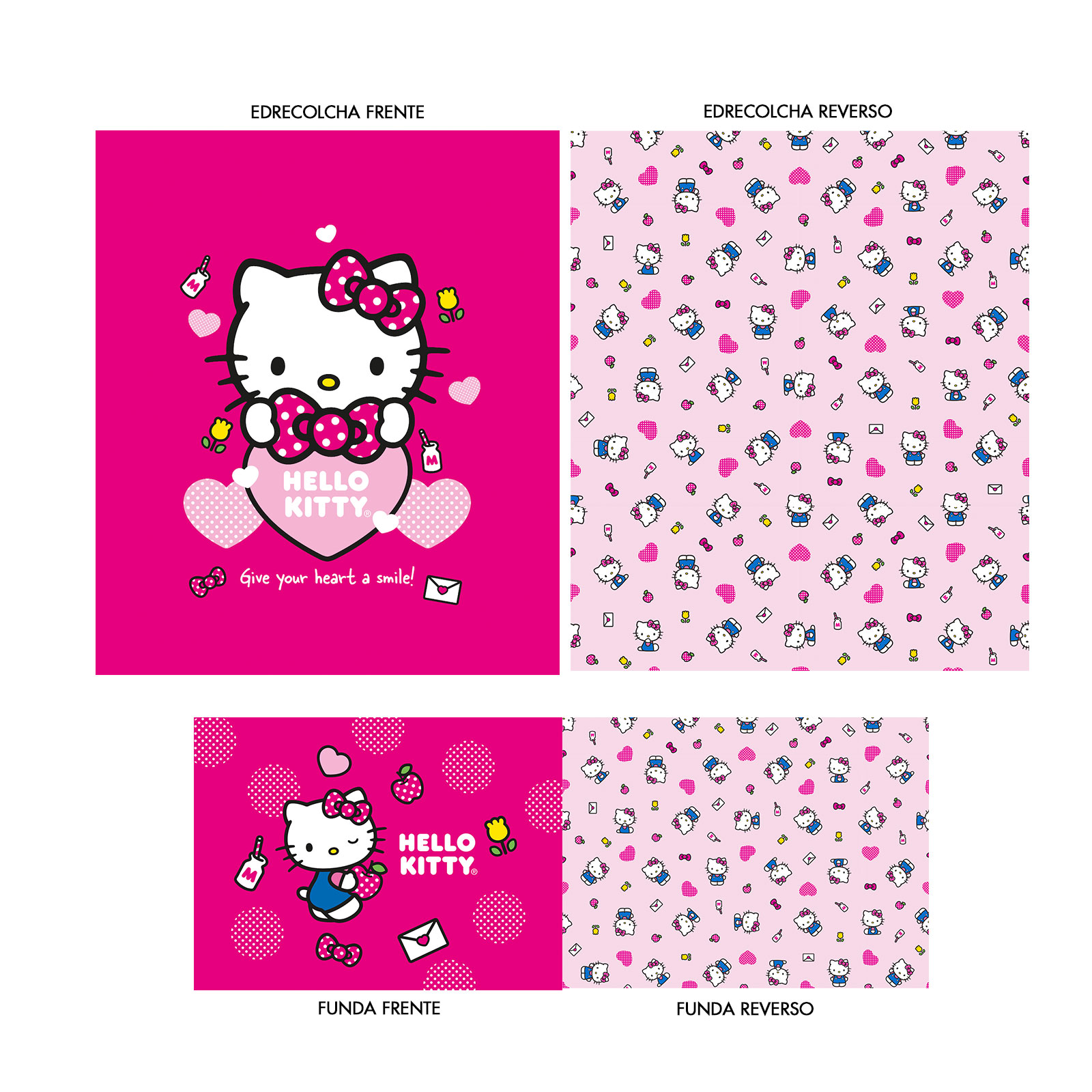 Foto 8 pulgar | Edrecolcha Matrimonial Hello Kitty Heart