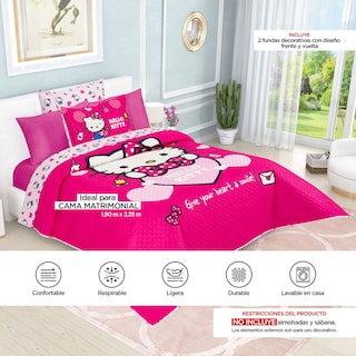 Foto 8 | Edrecolcha Matrimonial Hello Kitty Heart