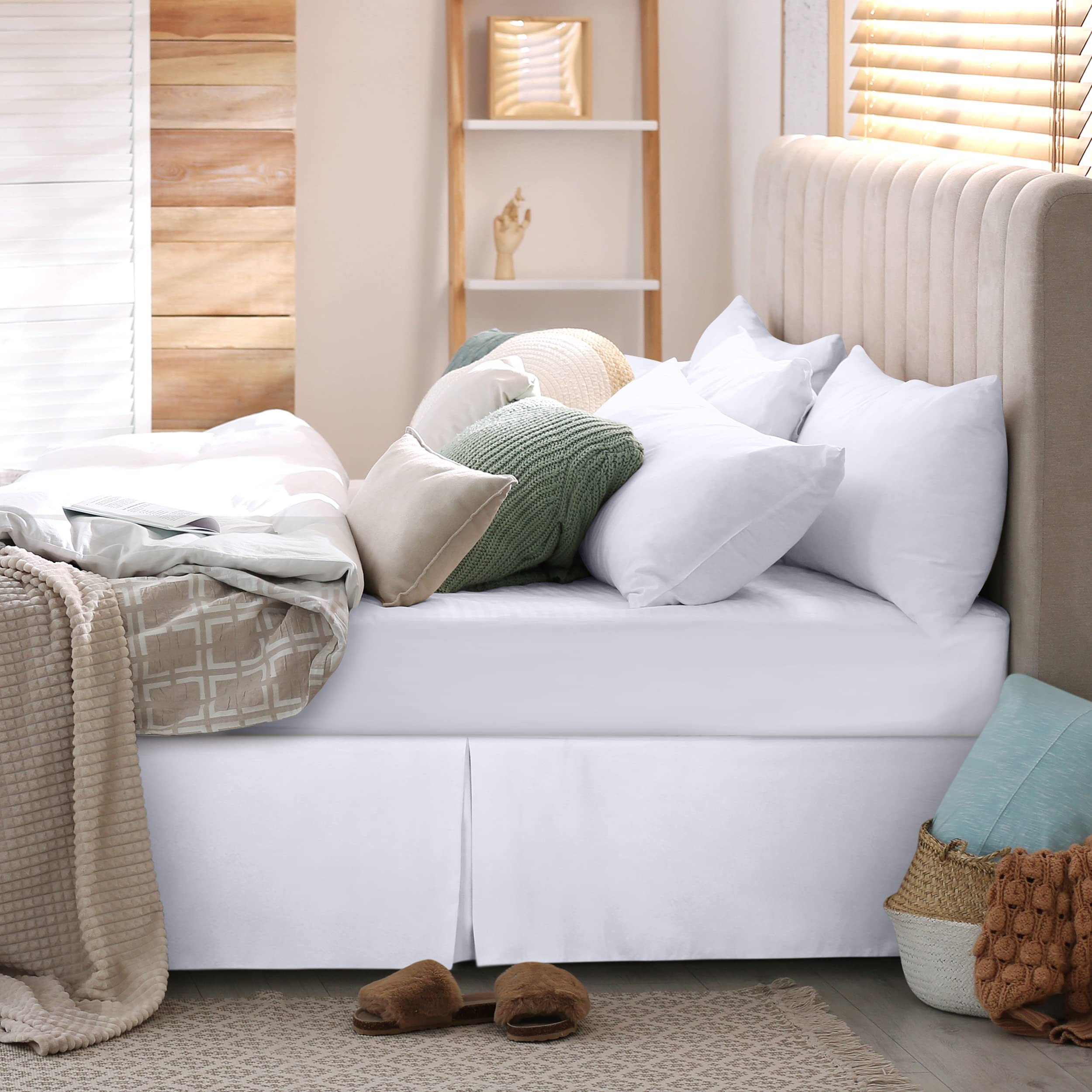 Foto 4 pulgar | Falda De Cama Utopia Bedding California King De Microfibra Blanca - Venta Internacional.