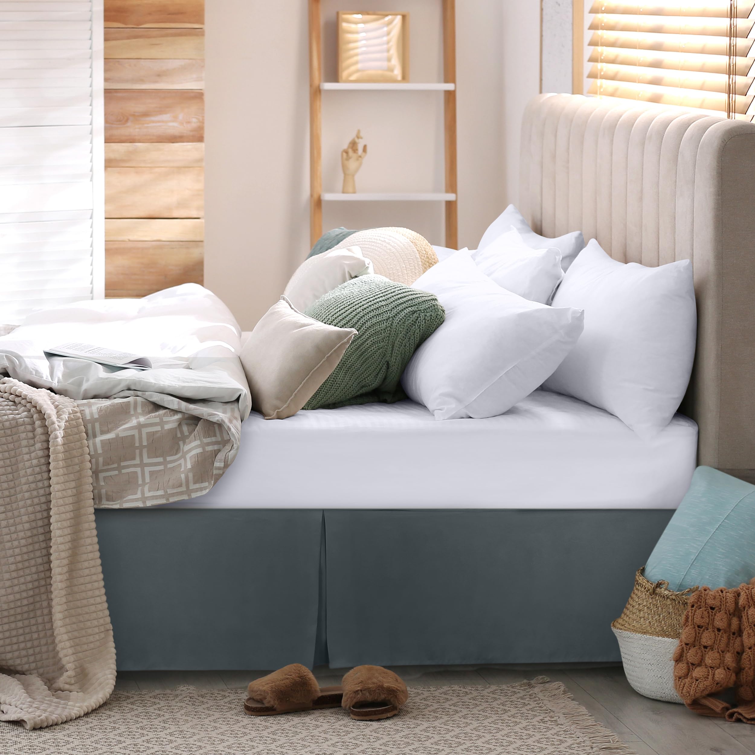 Foto 5 pulgar | Faldón De Cama Utopia Bedding California King De Microfibra Gris - Venta Internacional.