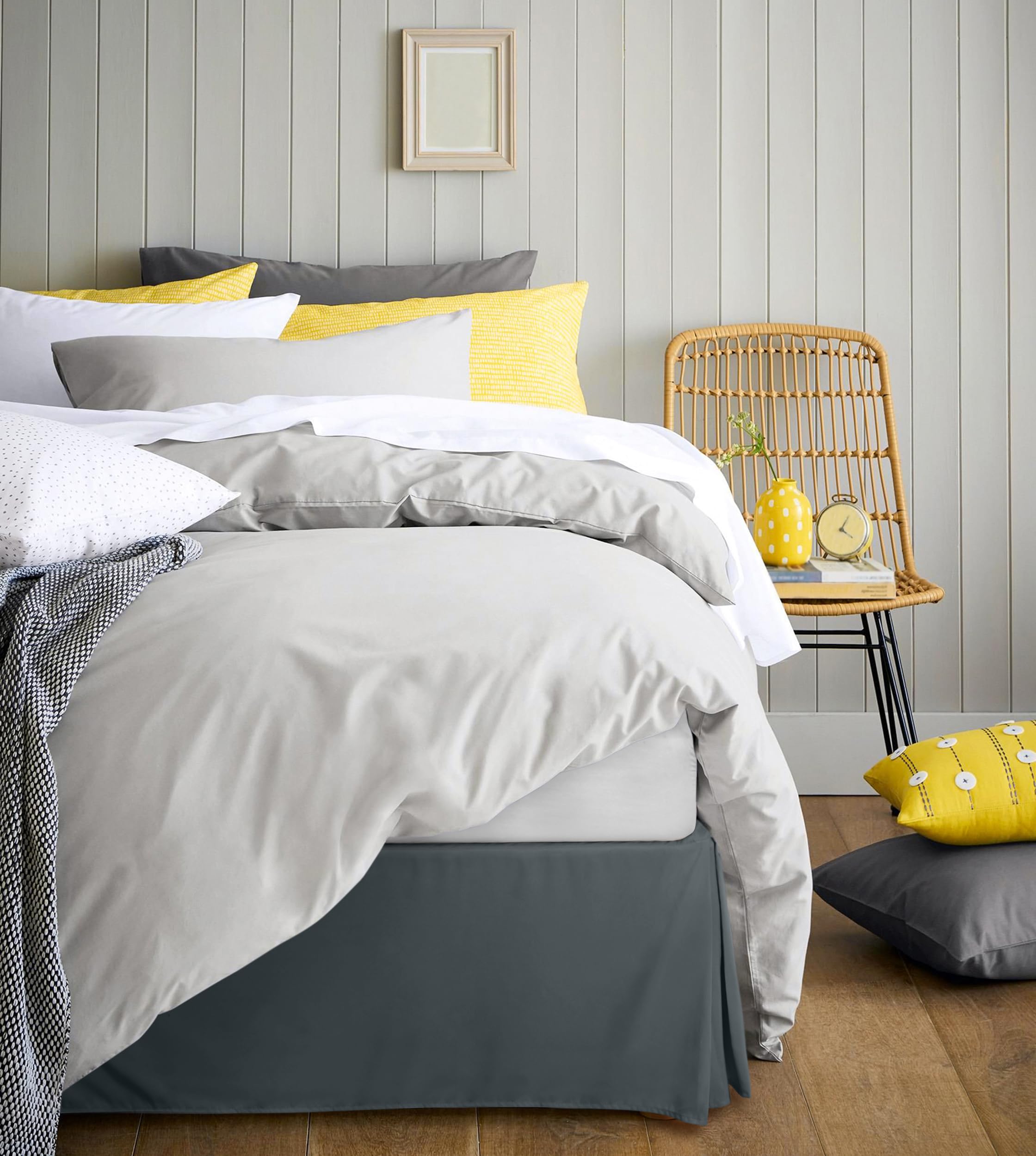 Foto 7 pulgar | Faldón De Cama Utopia Bedding California King De Microfibra Gris - Venta Internacional.