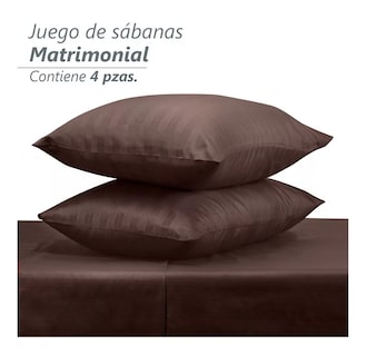 Foto 3 | Juego De Sabanas Matrimonial Egipcian Premium 2,800 Hilos 4 Pzs Cafe