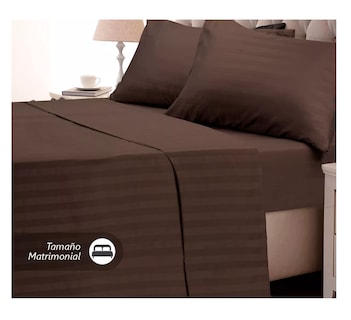 Foto 4 | Juego De Sabanas Matrimonial Egipcian Premium 2,800 Hilos 4 Pzs Cafe