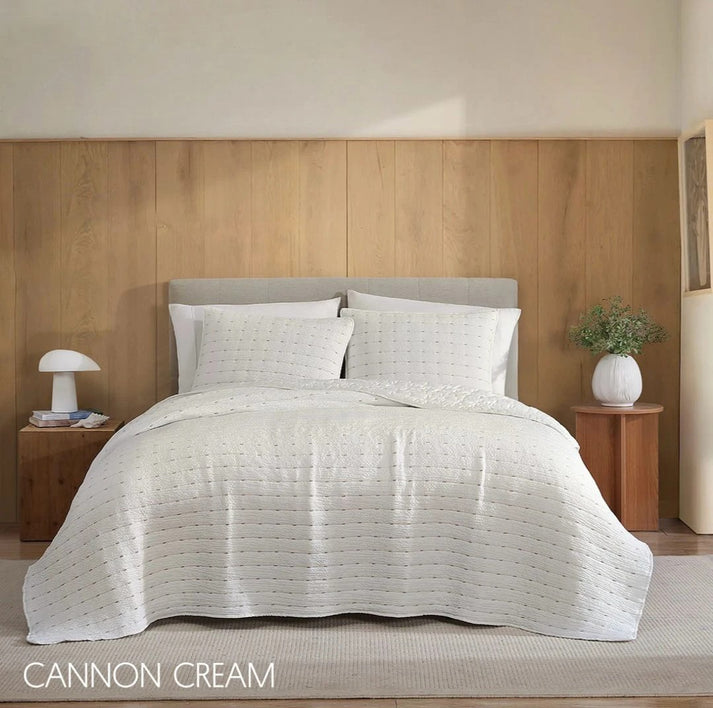 Foto 2 pulgar | Set De Colcha Cannon 3 Piezas King Size Crema