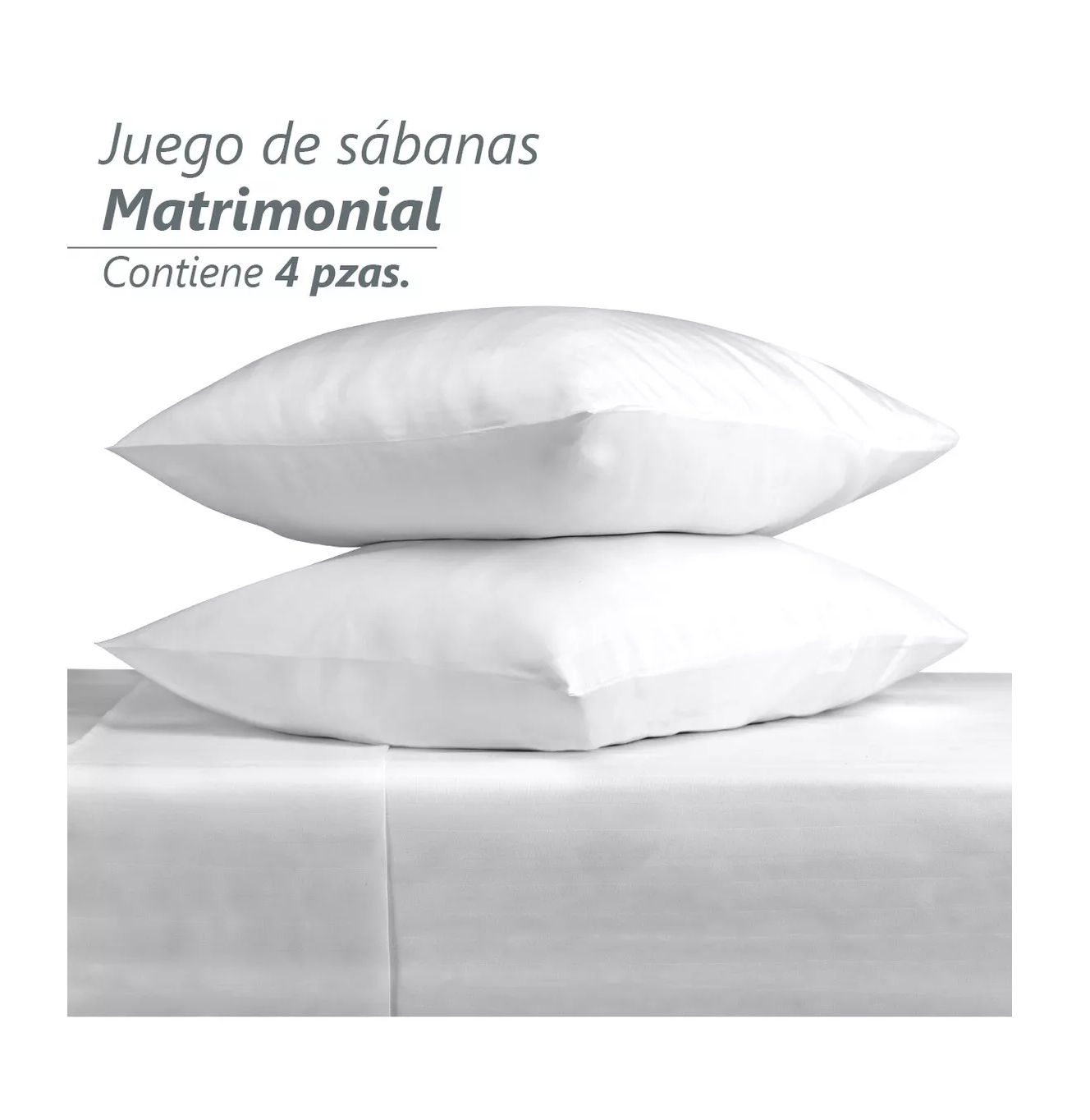 Foto 4 | Juego De Sabanas Matrimonial Egipcian Premium 2,800 Hilos 4 Pzs Blanco