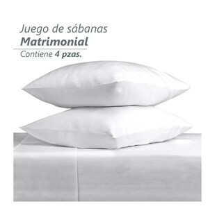 Foto 4 | Juego De Sabanas Matrimonial Egipcian Premium 2,800 Hilos 4 Pzs Blanco