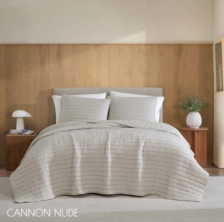 Set De Colcha Cannon 3 Piezas King Size Beige