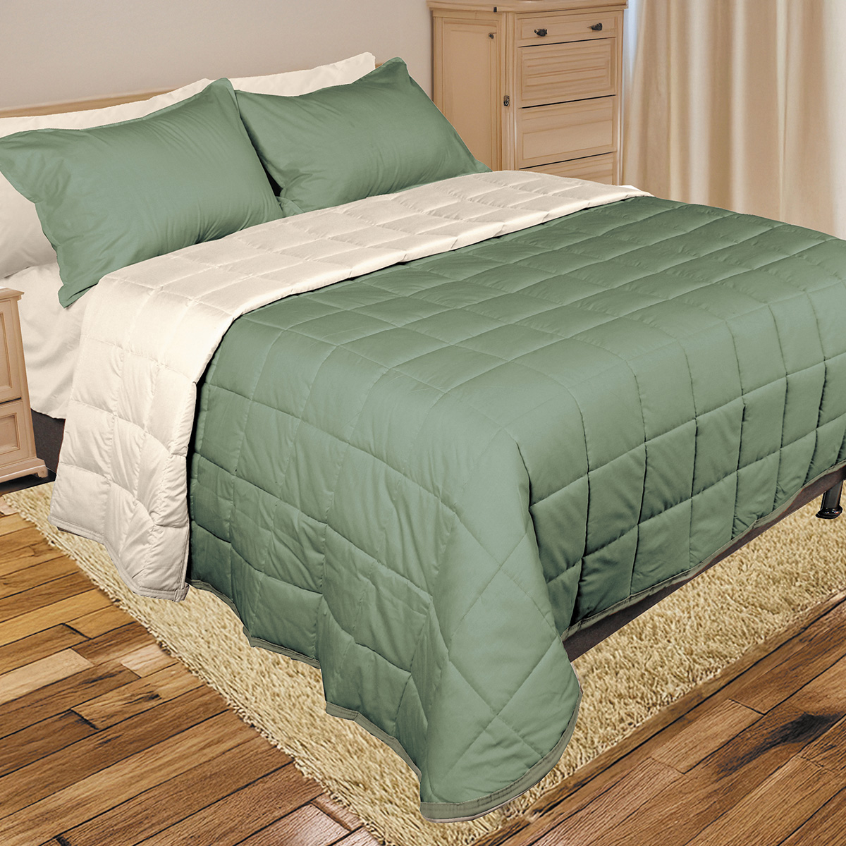 Foto 1 | Cubrecama Bordado Nadiam Verde King Size Extra Doble Vista