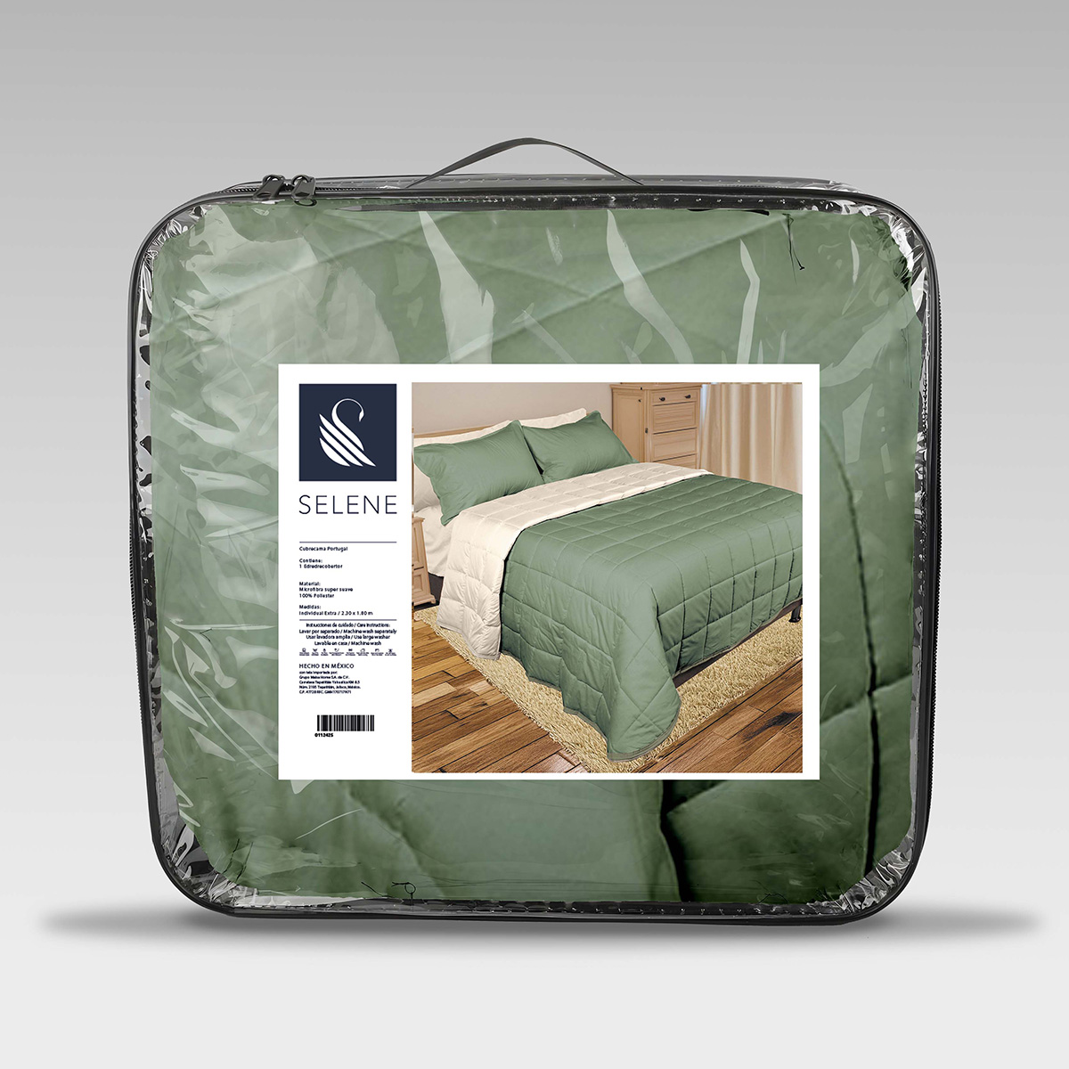 Foto 3 | Cubrecama Bordado Nadiam Verde King Size Extra Doble Vista