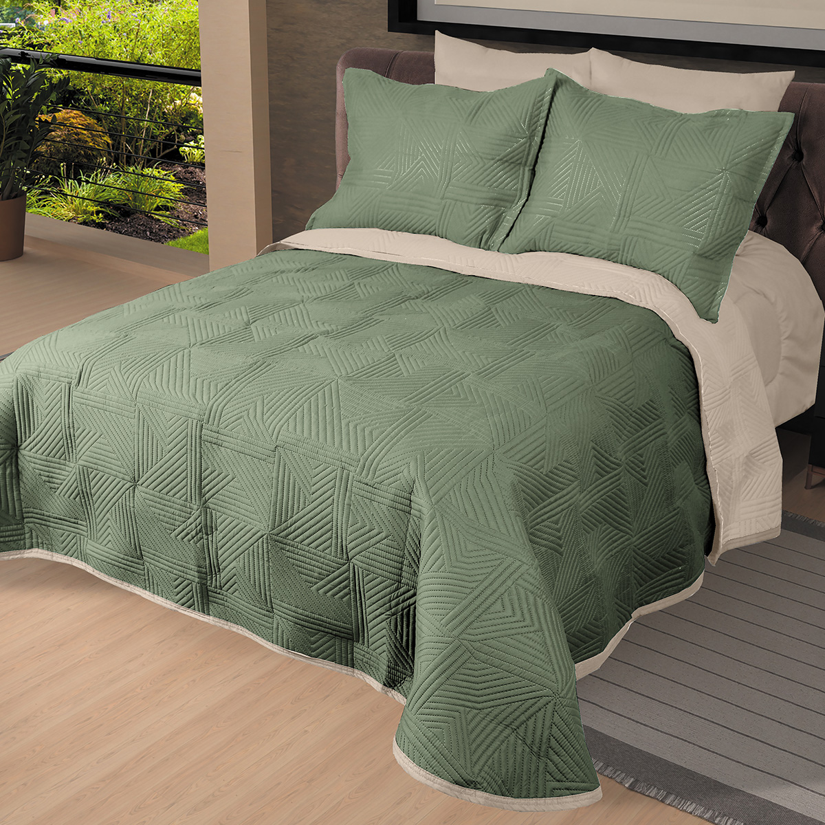 Foto 1 | Cubrecama Selene Zucen Verde Individual Extra Doble Vista
