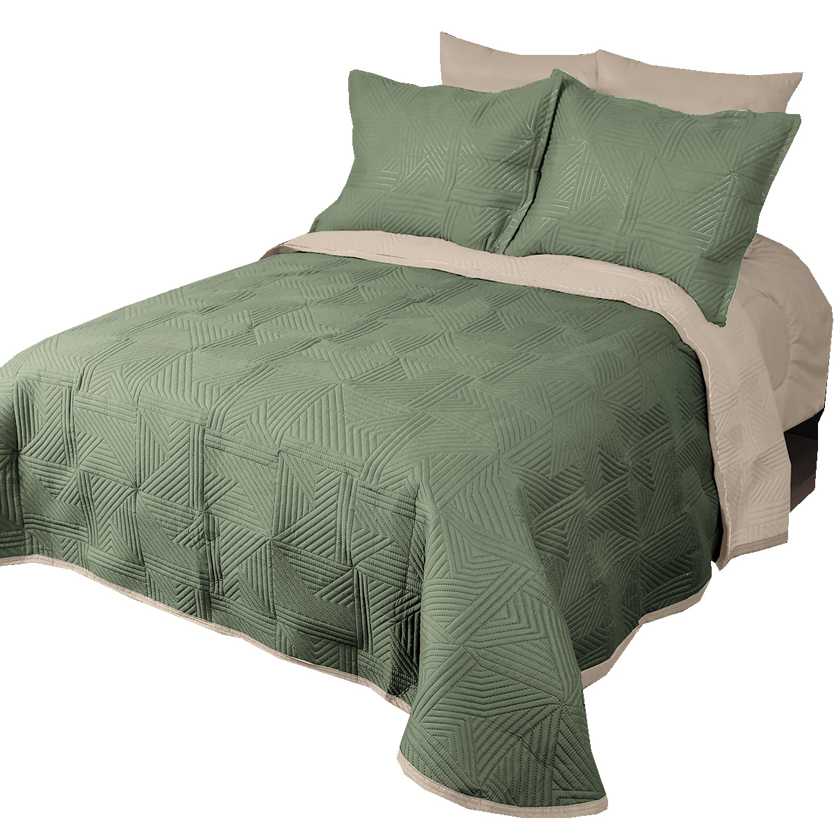 Foto 3 pulgar | Cubrecama Selene Zucen Verde King Size Extra Doble Vista