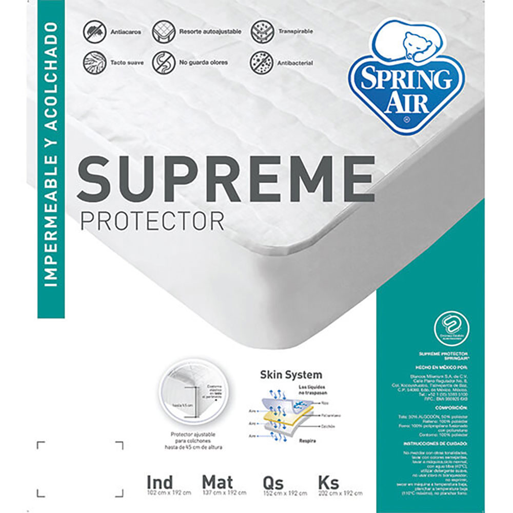 Foto 7 | Protector de Colchón Spring Air King Size Supreme color Blanco