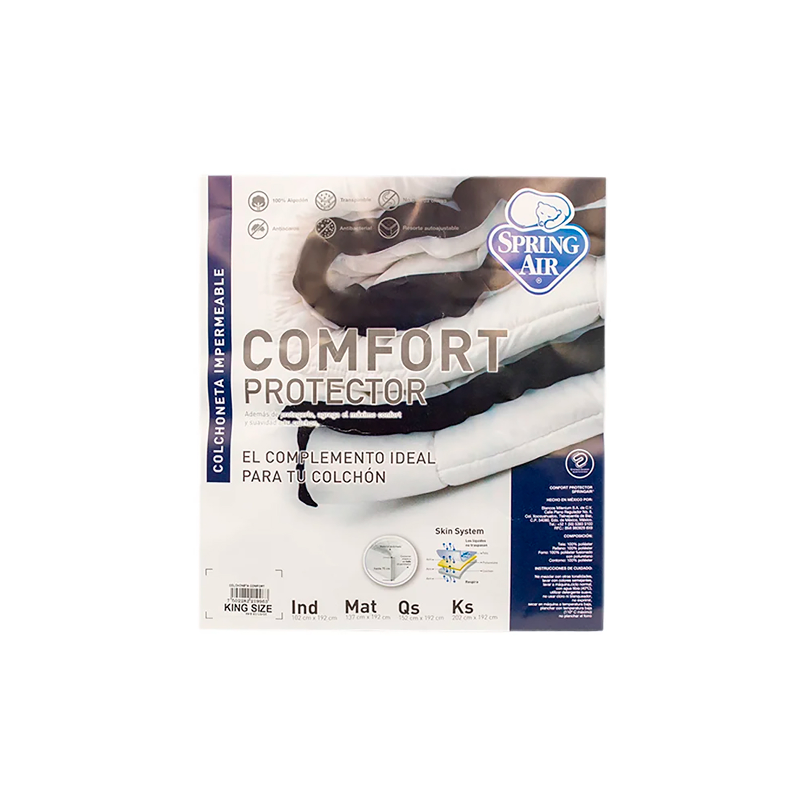 Foto 2 pulgar | Colchoneta Impermeable King Size Spring Air Comfort Protector