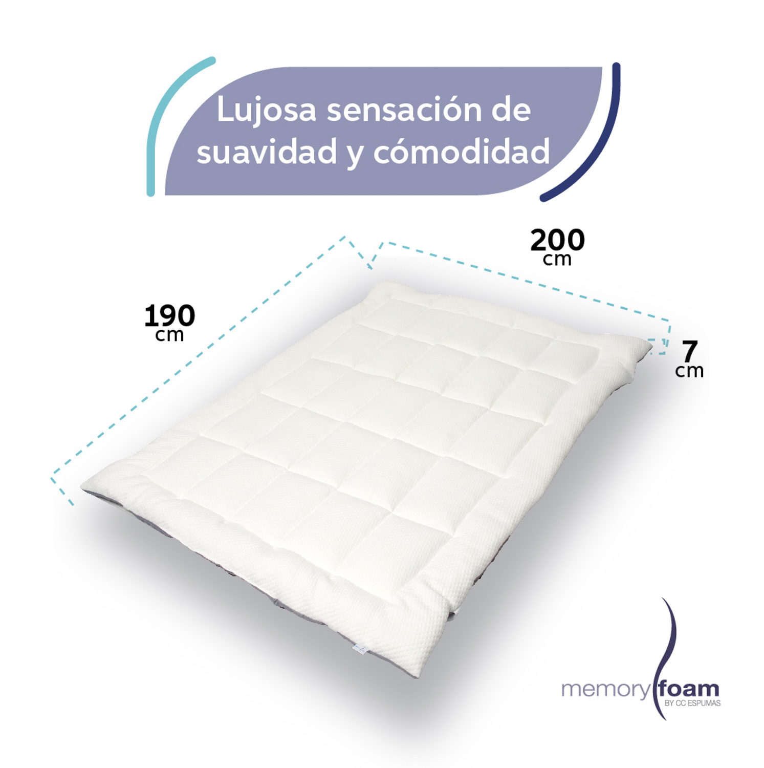 Foto 6 pulgar | Colchoneta Memory Foam Cloud King Size