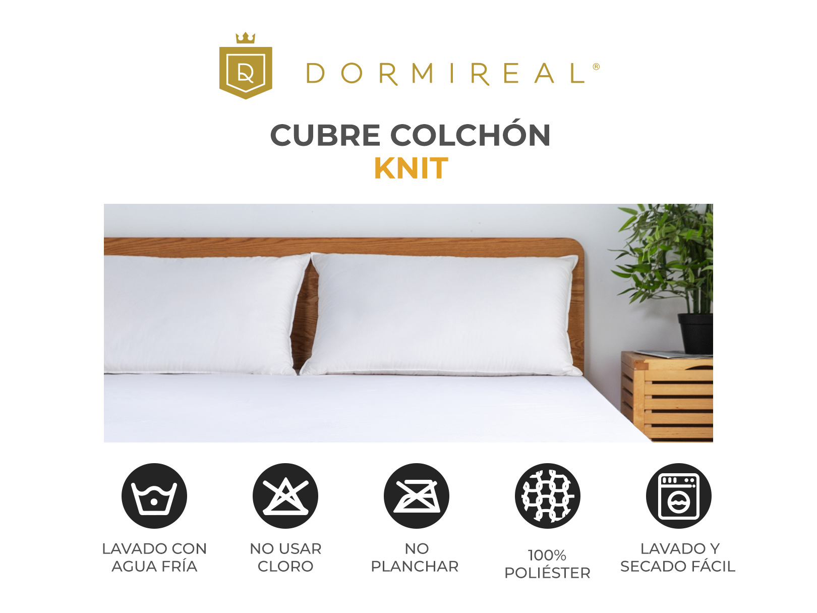 Foto 5 pulgar | Protector de Colchón Knit Tejido King Size Dormireal color Blanco