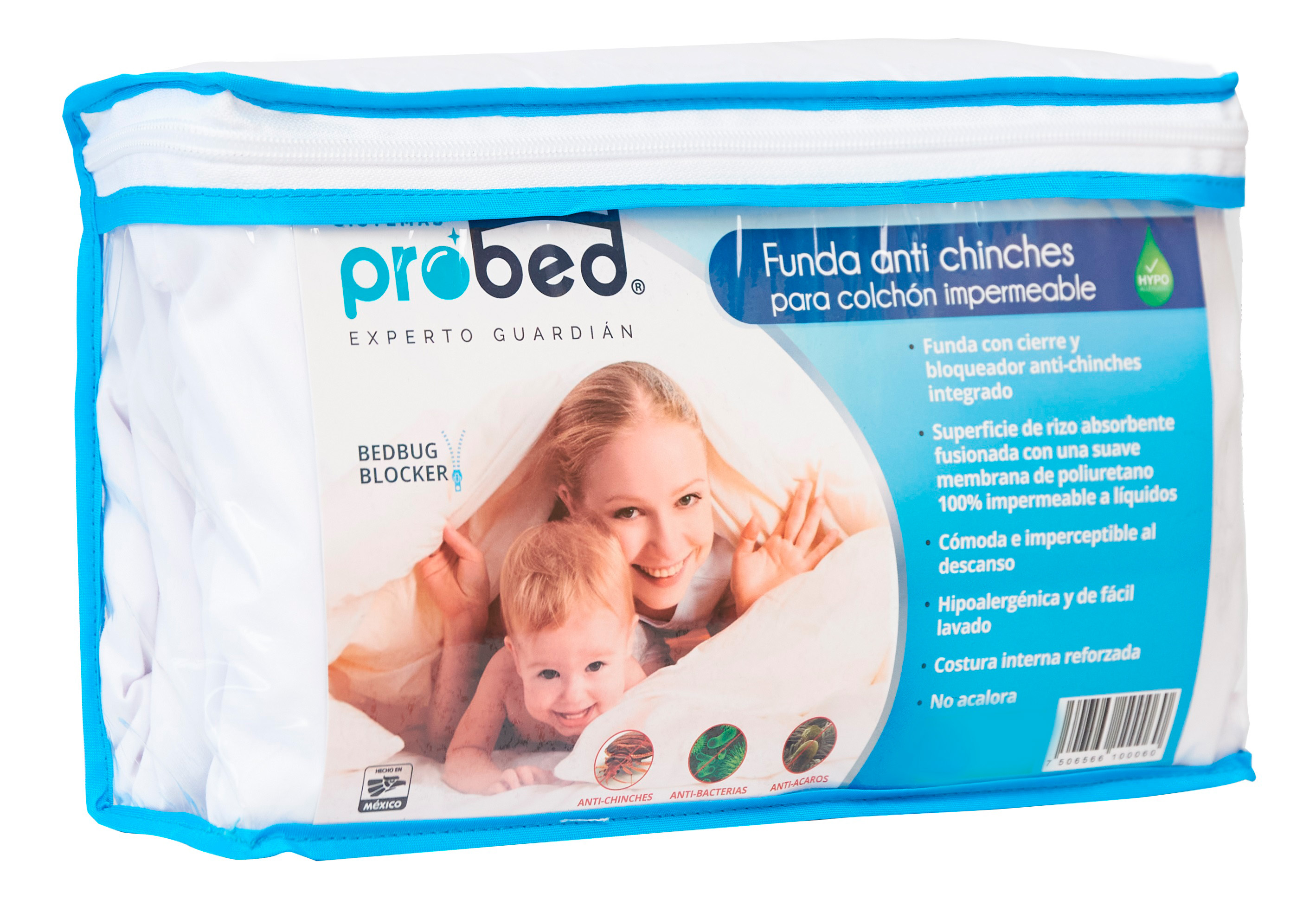 Foto 2 | Protector Anti Chinches de Colchón Individual Sistemas Probed Impermeable Full Protect Waterproof