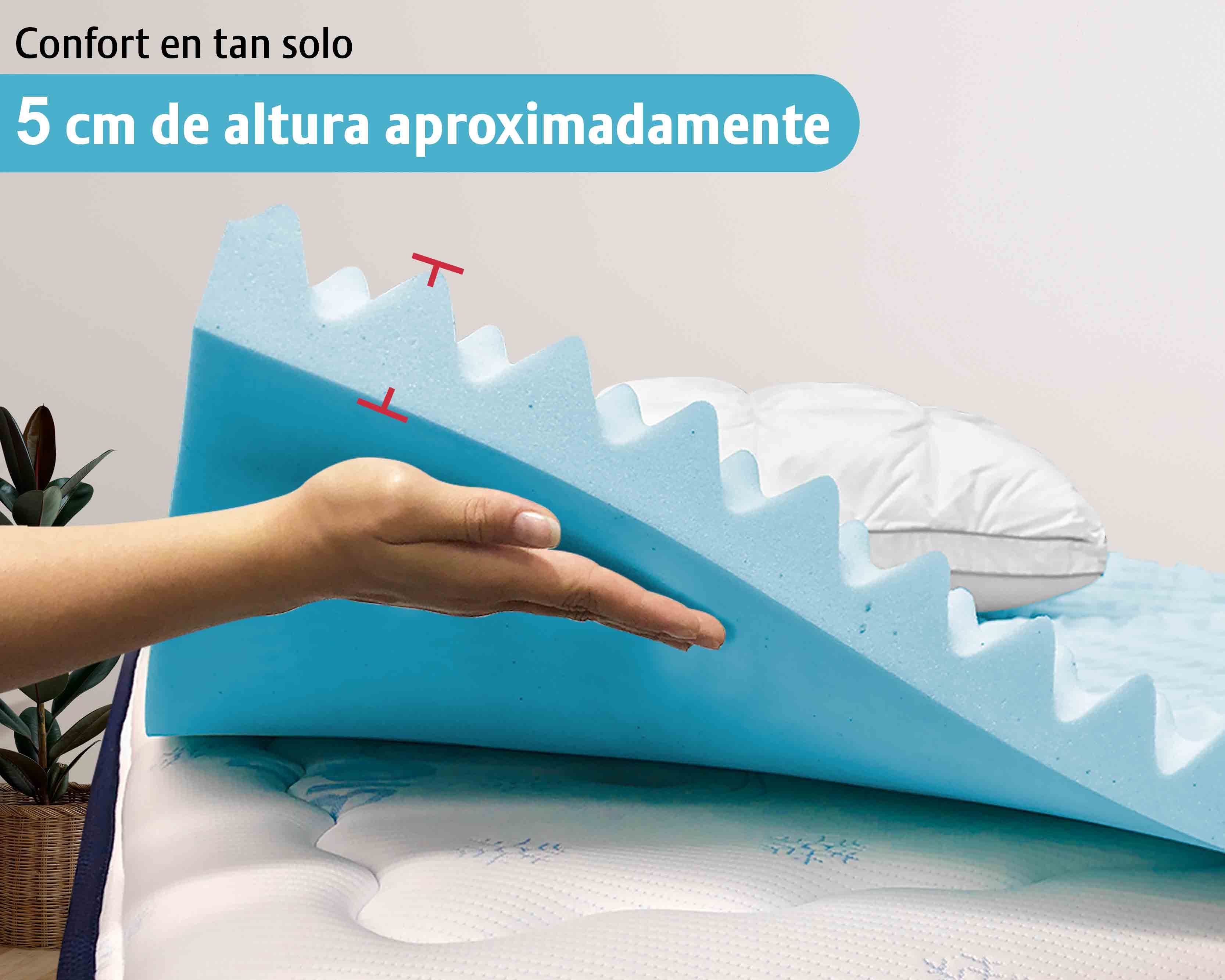 Foto 8 pulgar | Colchoneta Sobrecolchón Memory Foam Matrimonial Cool Zone 5 Cm